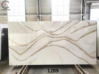 High Quality White Countertops Calacatta Artificial Quartz Stone Slab