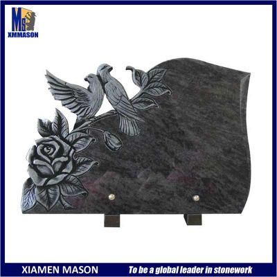 Factory Wholesale Carved Antique Double Birds Cemetery Plaque