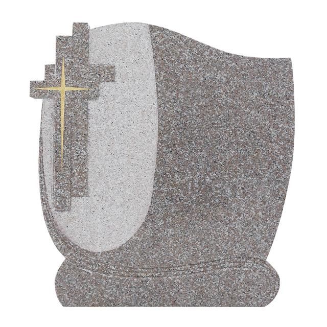 Fast Delivery Pink or Red Granite Headstone with Double Cross