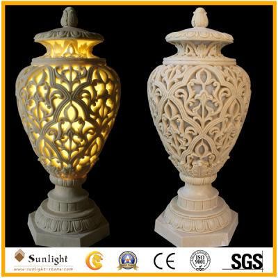 Sandstone Vase Polyresin Handcrafts for Home or Garden Decoration
