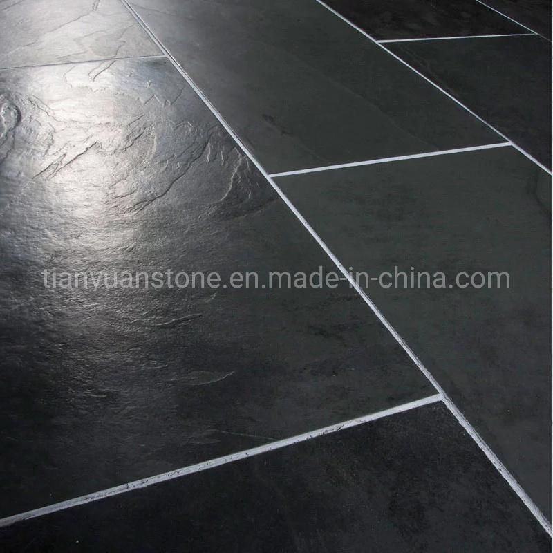 Natural Black Slate Flooring Large Slate Tiles for Exterior Decoration