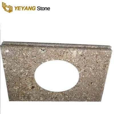 Commercial Brown Artificial Quartz Bathroom Vanity Design