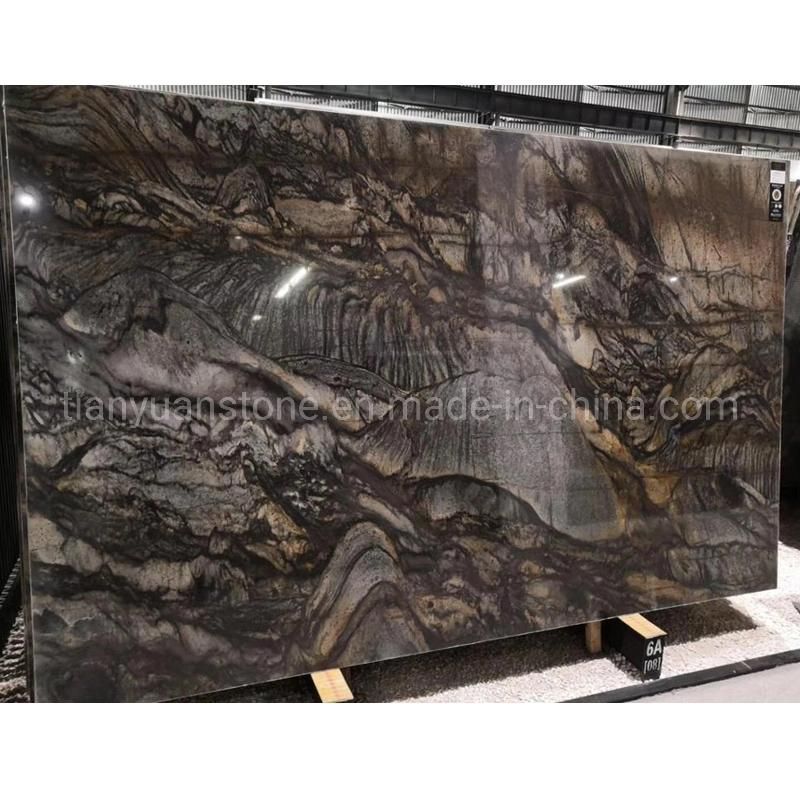Natural Stone Acquarella Elegant Brown Bookmatch Slabs New Brown Marble in China