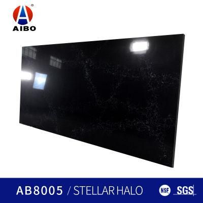 Black Calacatta Quartz Stone Slab and Marble Slab for Kitchen Cabinets