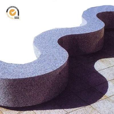 Long Grey Granite Polished Modern Curve Park Stone Bench Mbg-09