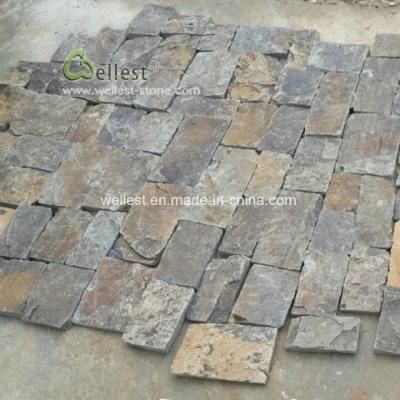 Tumble Brown Limestone Wall Cladding Stone Veneer for Exterior Decoration