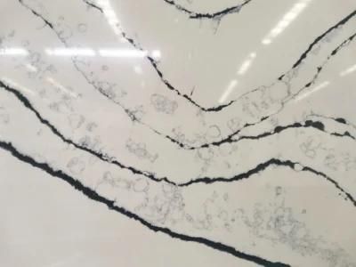 High Quality 2111 Artificial Quartz Stone Slab with Natural Veins