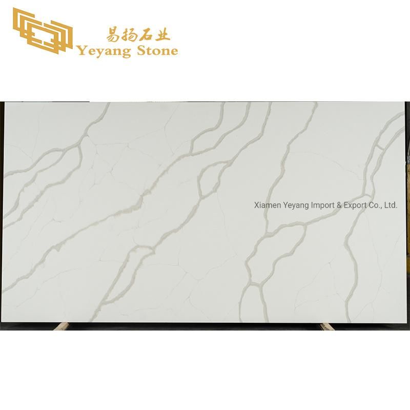 Grey Vein Quartz Slabs/Tiles Countertops for White/Grey/Calacatta/Cararra Bathroom Cost Project