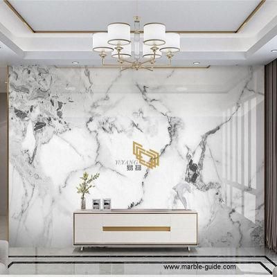 Natural Ink White Marble Stone Tile/Slab for Flooring/Bathroom/ Shower Wall/Vanity Tops/Flooring/Background