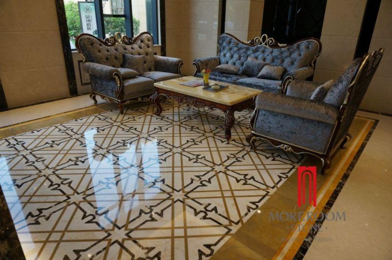 Waterjet Design Marble Cut Into Size Marble with Porcelain Tile