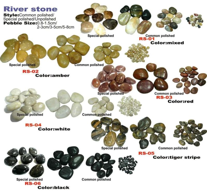 High Polished Grade Natural Cobblestone Paving Stone Yellow Pebble River Rock