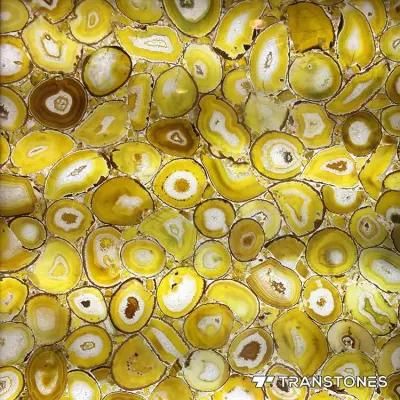 Polished Resin Solid Surface Real Agate Slab for Backlit Wall Cladding