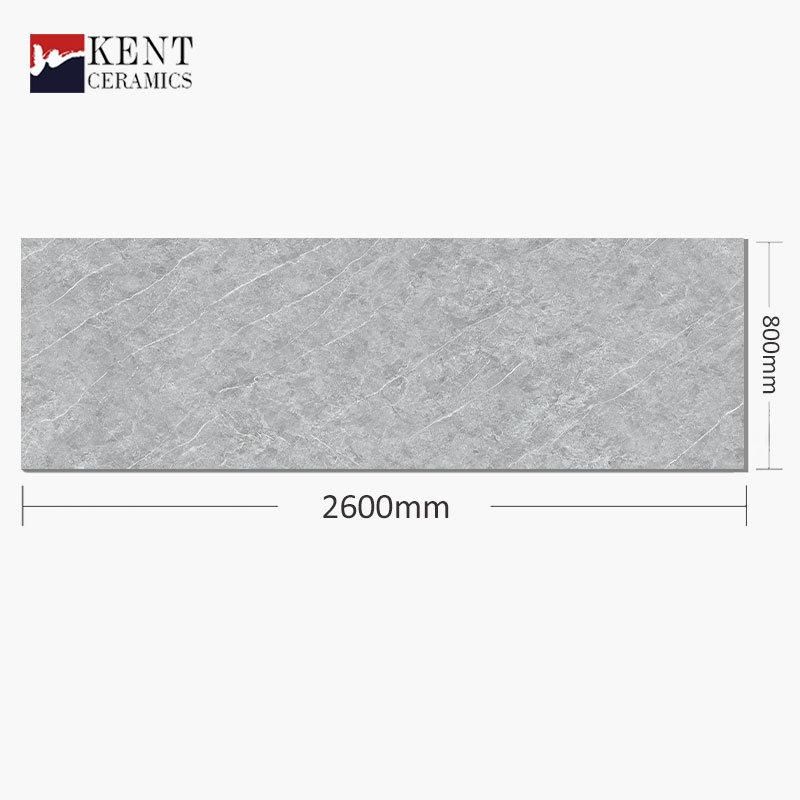 Sintered Slab Soft Glazed Surface Grey Marble Slate Countertop 800*2600mm