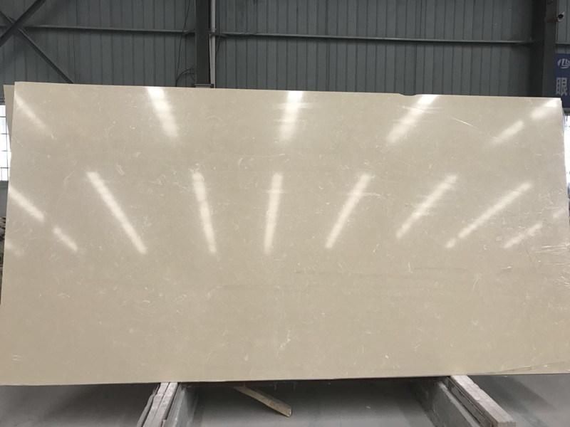 Customized Light Yellow Engineered Stone Slab Kitchen Countertop on Sale