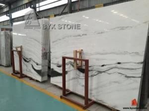 Open Book Panda Withe Marble Slab for Countertop and Tile with Black Veins