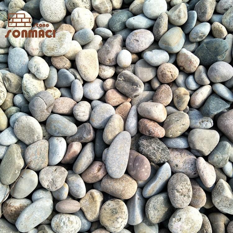 Natural Mixed Color Unpolished Cobble River Stones