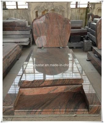 Polished Red Granite Cemetery Monuments Headstone for Sale Memorial Garden