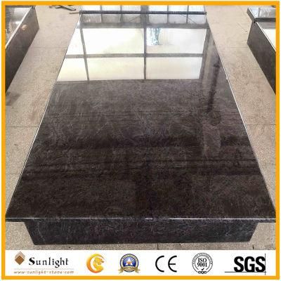 European Style India Bahama Blue Granite Tombstone Monument Cover Slab