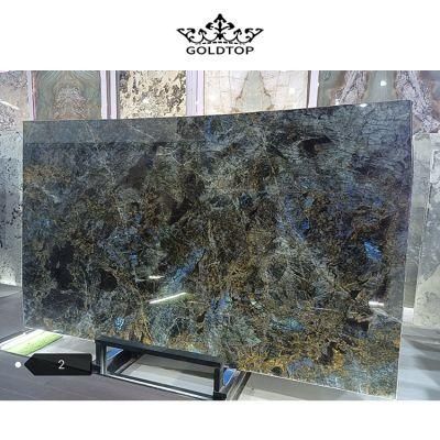 Luxury Natura Stonel Jade Blue Labradorite Granite/Lemurian Blue Granite Slab for Customized Design Tabletop/Vanity Top