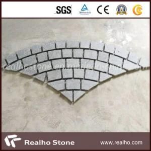 G654 Impala Black Fan-Shaped Granite Paving Stone for Driveway and Pathway