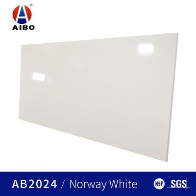 Paper White Washable Floor Tile Quartz Slab