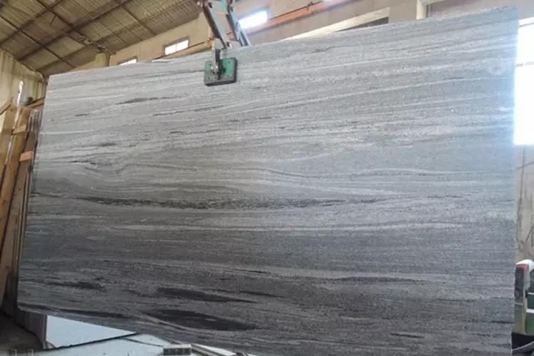 Nero Santiago Granite Natural Grey Granite with Veins Customized Size Floor and Wall Tiles