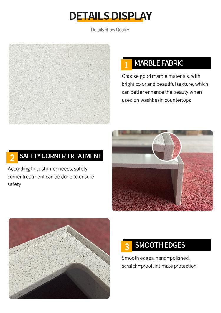 Factory Price Beige Sparkle Artificial Quartz Stone Dining Room Tables Top Drawers Top Kitchen Counter Tops Countertop