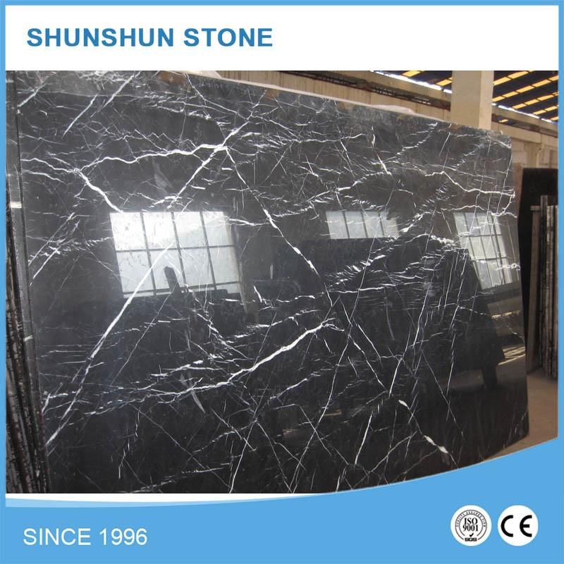 China Nero Marquina Marble Tiles for Wall and Floooring