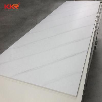 Wholesale Countertop Material White Texture Veining Modified Acrylic Solid Surface