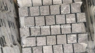 China Natural Zhangpu Black Granite Cube Stone on Mesh