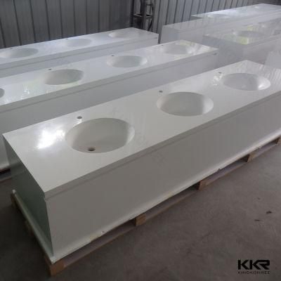 Customized Resin Stone Public Bathroom Stone Long Vanity Tops