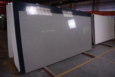 Crastal Grey Polished Surfaces Engineered Quartz Stone. Slab with NSF SGS. Certification