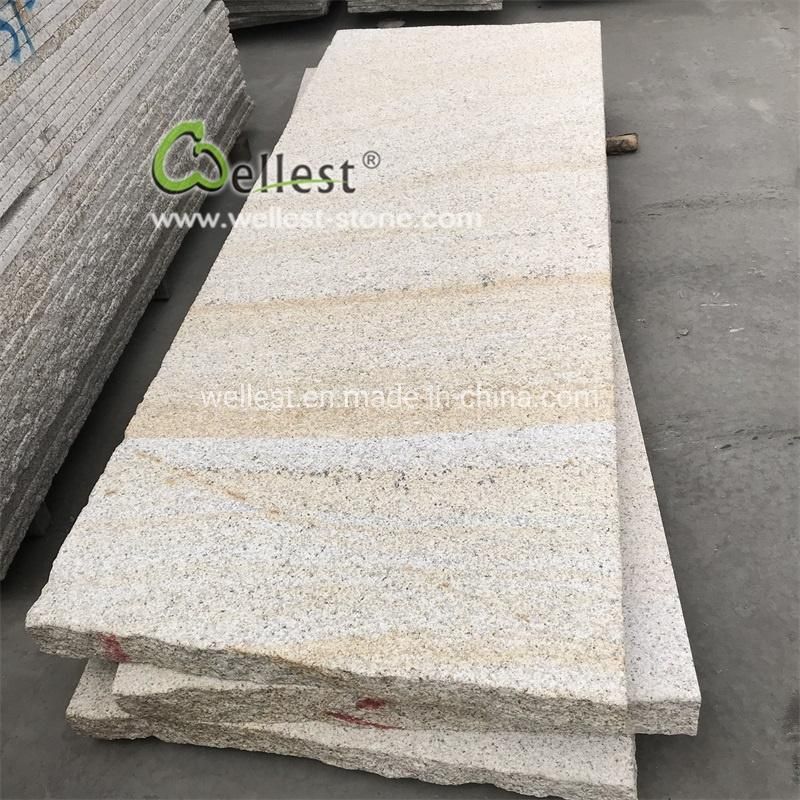 G350 Bush Hammered Beige Granite Tiles, Paving Slabs, Driveway Paving Stone