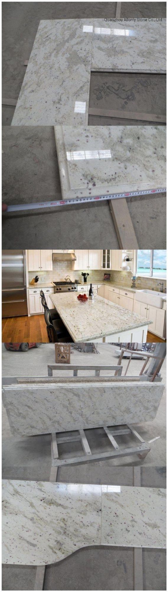 Andromeda White Granite Countertop Kitchen Island Top Design