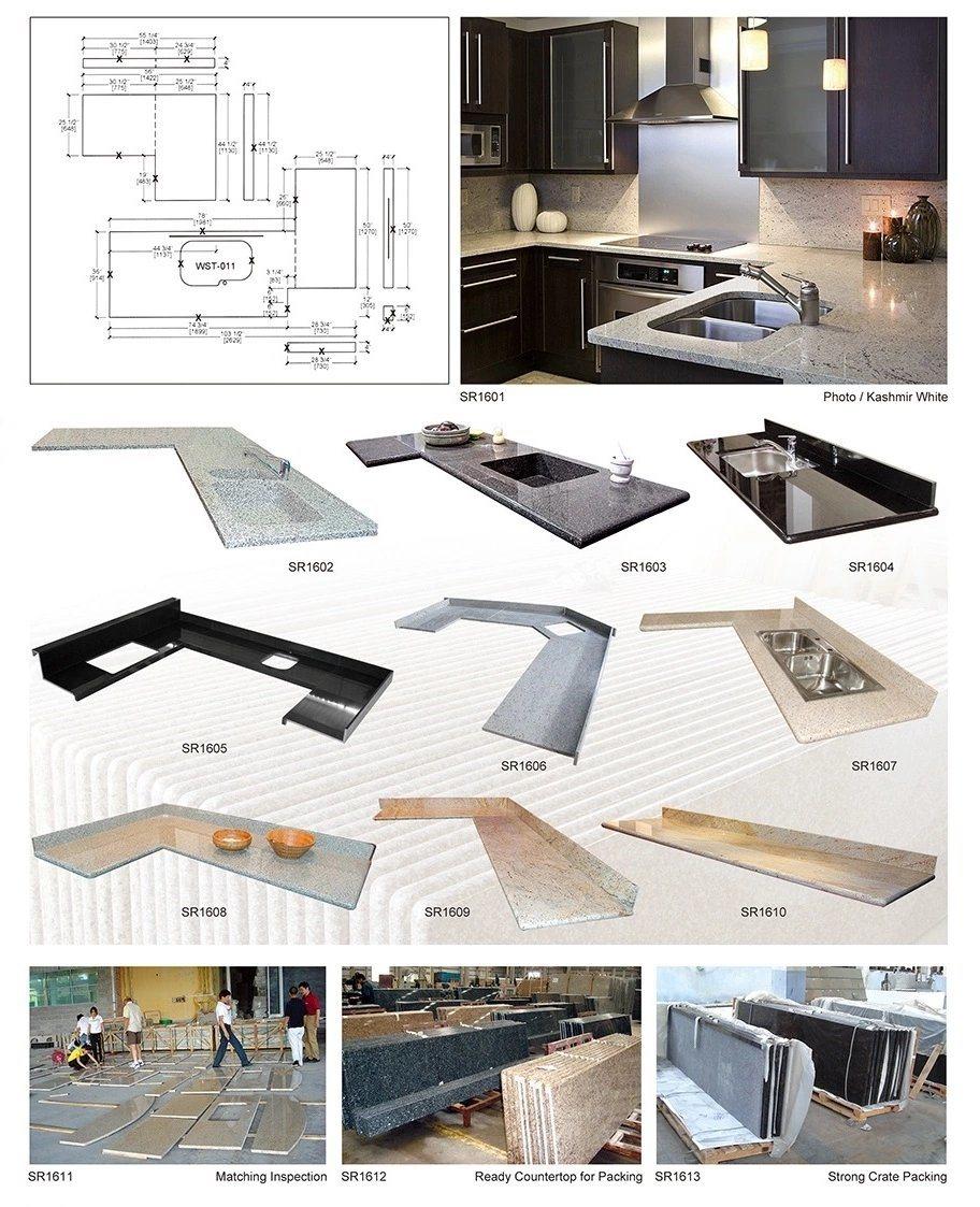 Polished Verde Butterfly/Brasil Butterfly Green Granite Prefab Kitchen/Countertop