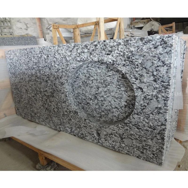 Cheap Wholesale Eased Polish Spray White Granite Countertops Bathroom