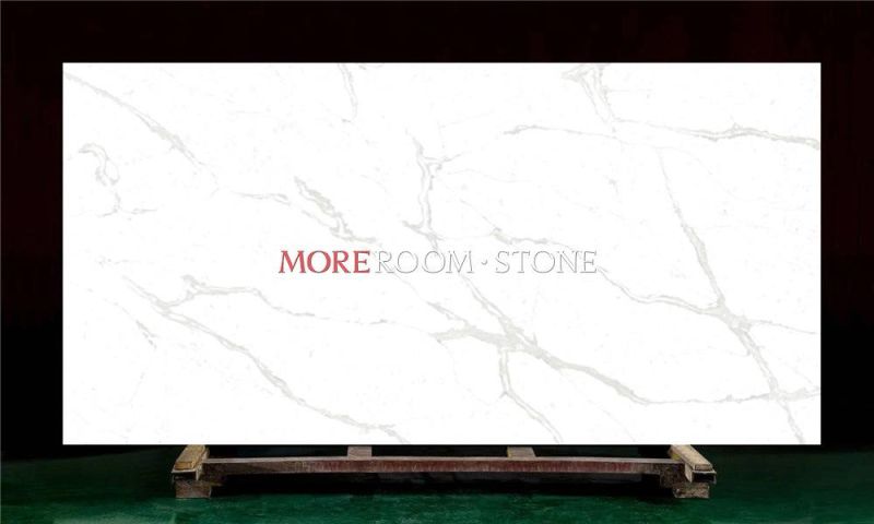 Wholesale Engineered Stone White Calacatta Quartz Stone for Kitchen Countertop