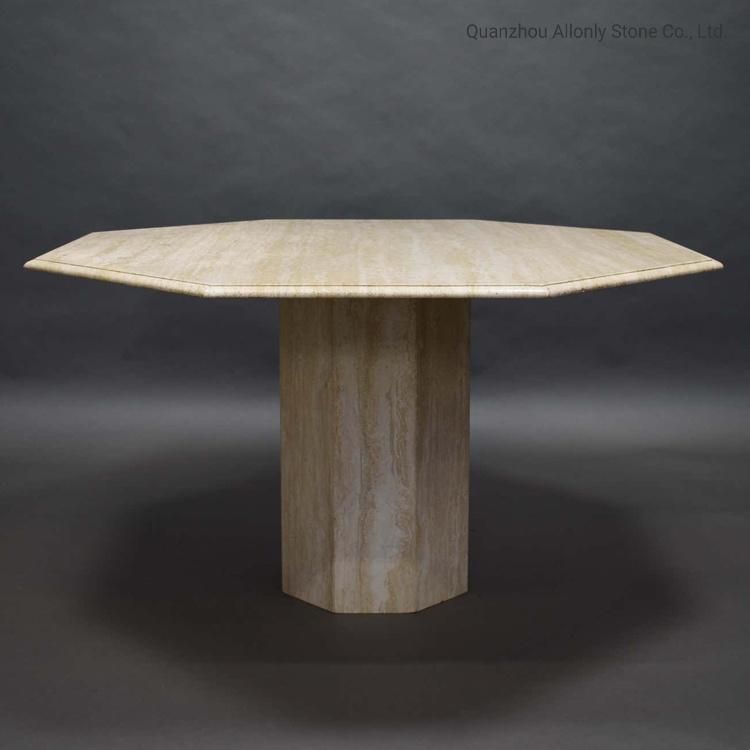 Honed Marble Stone Side Table Travertine Coffee Table for Living Room