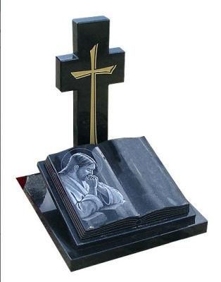 Simple Cross Monument Tombstone of Granite for Europe