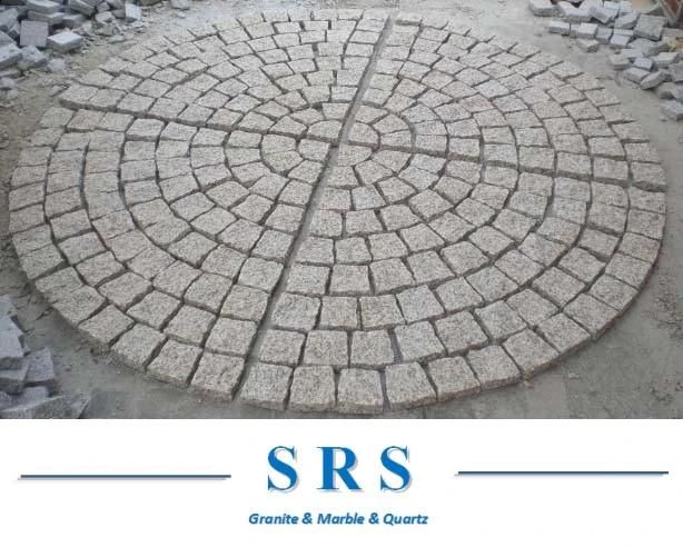 Natural Meshed Granite/Basalt/Slate/Bluestone Fan Shape Paving Stone for Garden/Driveway