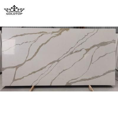 Polished Calacatta Everest Bathroom Vanity Wall Panels Kitchen Cabinet Countertops Island Worktop Table Tops Artificial Stone Slab Quartz Tiles