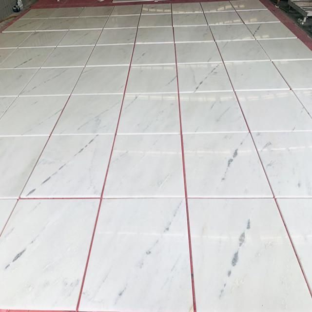 Atlantic White Natural Marble Stone Polished Slabs Cut-to-Size Tiles for Flooring and Wall and Work Tops