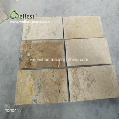Begie Travertine Honed Finish Travertine Tile for Floor Covering and Wall Cladding Decoration