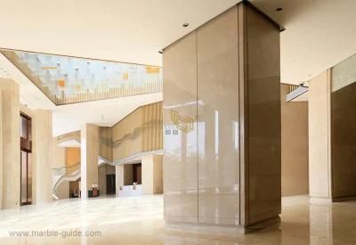 Natural Beige Polished Marble Tiles for Staircase/Flooring/Hotel Projects/Villa Projects