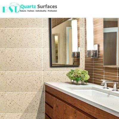 Affordable Yellow Sparkle Quartz Stone for Countertops and Wall Tiles