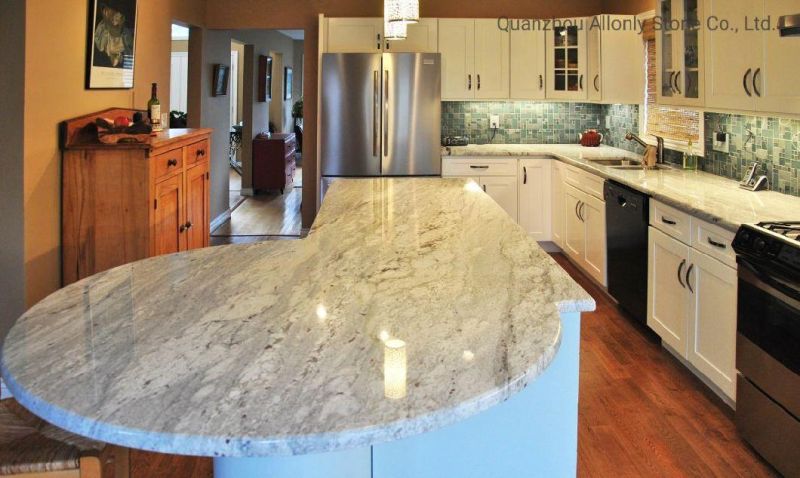 Stone Countertops Factory Andromeda White Granite Island Tops for Kitchen