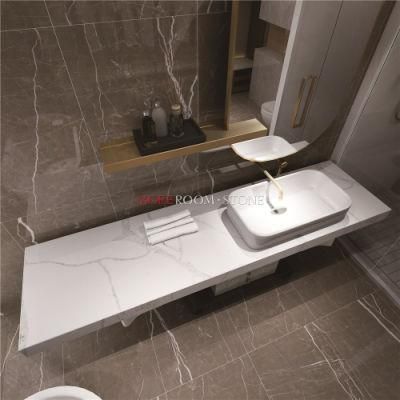 Wholesale Custom Engineered Quartz Bathroom Vanity Tops with Sink