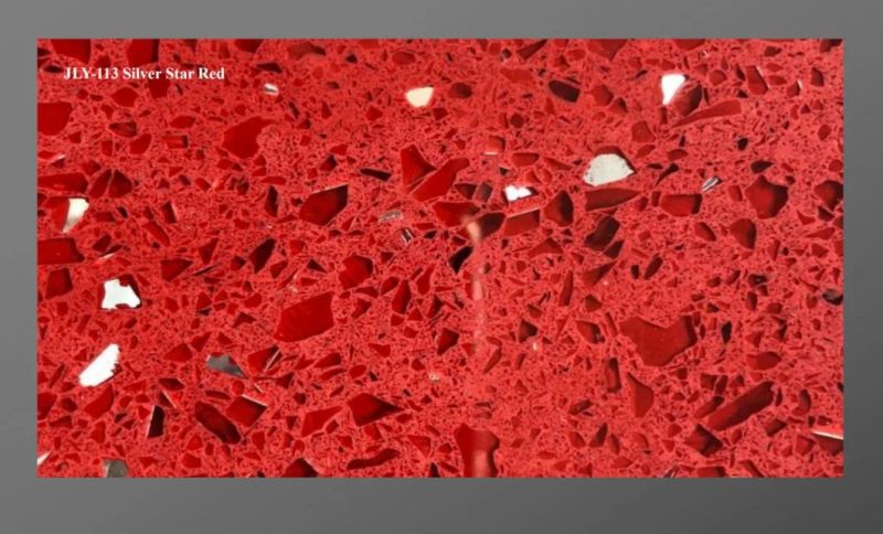 Red Quratz Countertop Slab Tile Wall Cladding Paver Stone