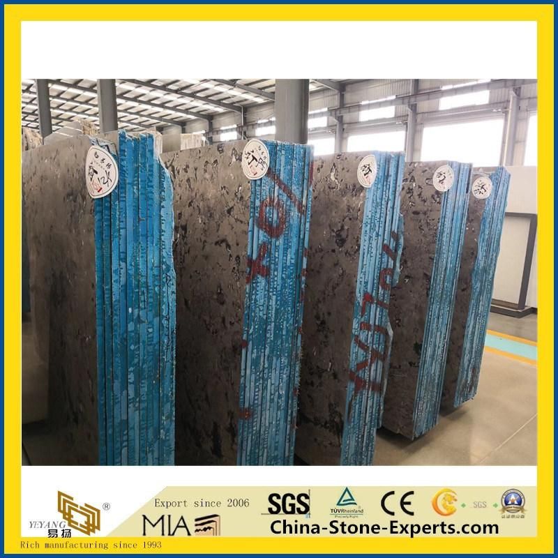 Chinese Ink Painting Grey Marble Slabs Polished