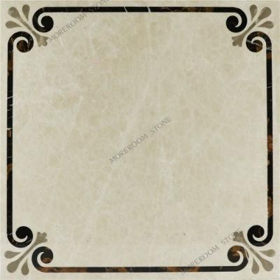 Simple Marble Design by Waterjet Carving Marble Flooring Tile